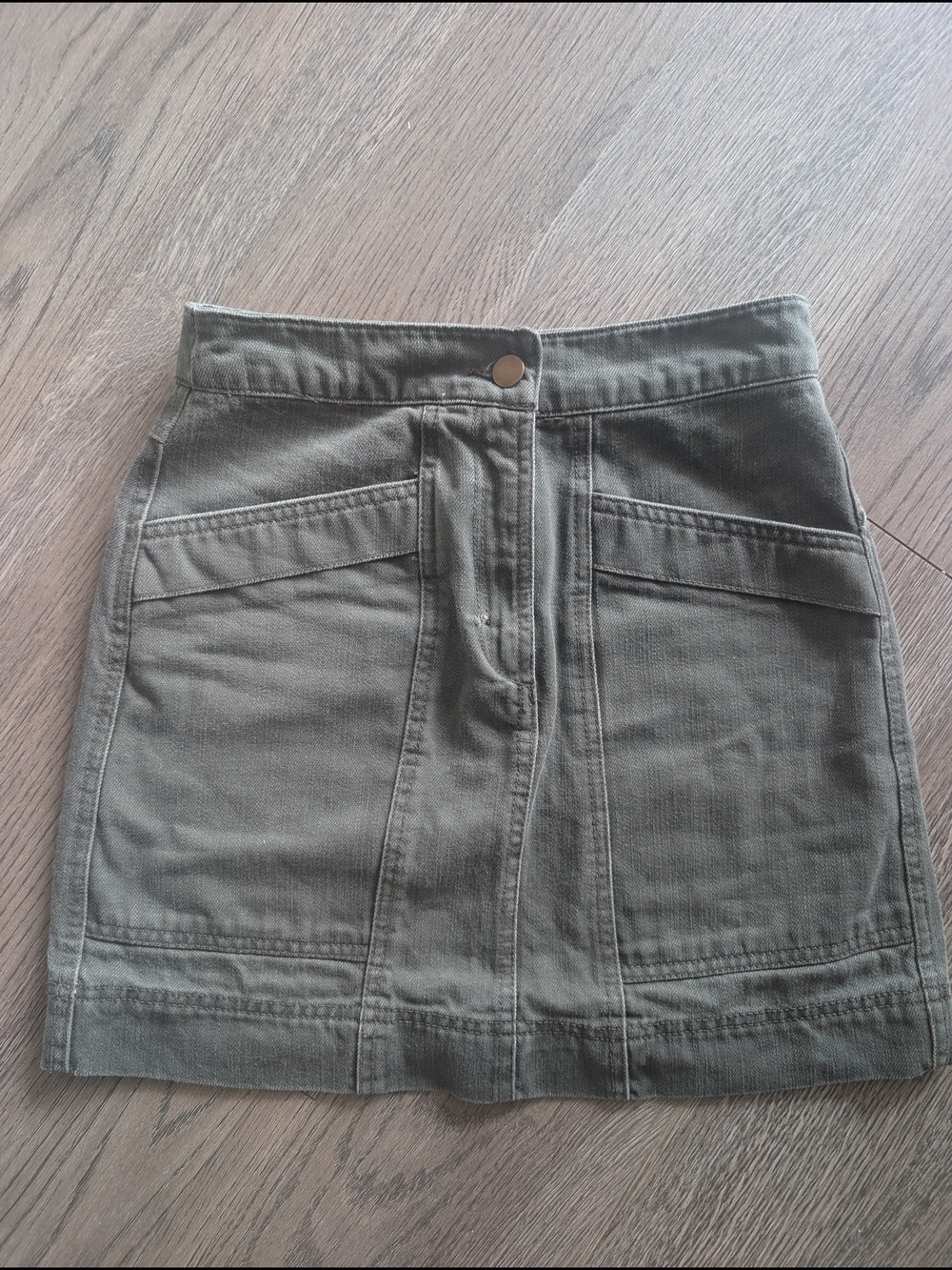 Olive Green Utility Mini Skirt